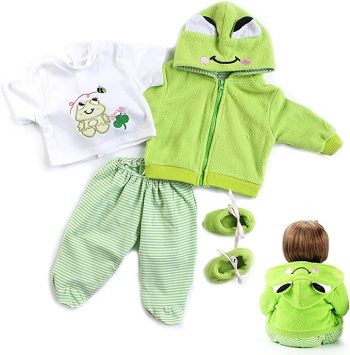 Green Frog Reborn Doll Outfit – 4-Piece Set — product photo 1