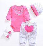 Lovely Pink Reborn Doll Outfit – 4-Piece Set — product photo 1