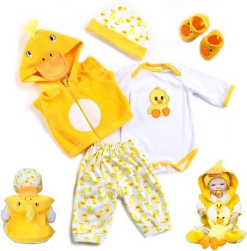 Yellow Duck Reborn Doll Outfit – 5-Piece Set — product photo 1
